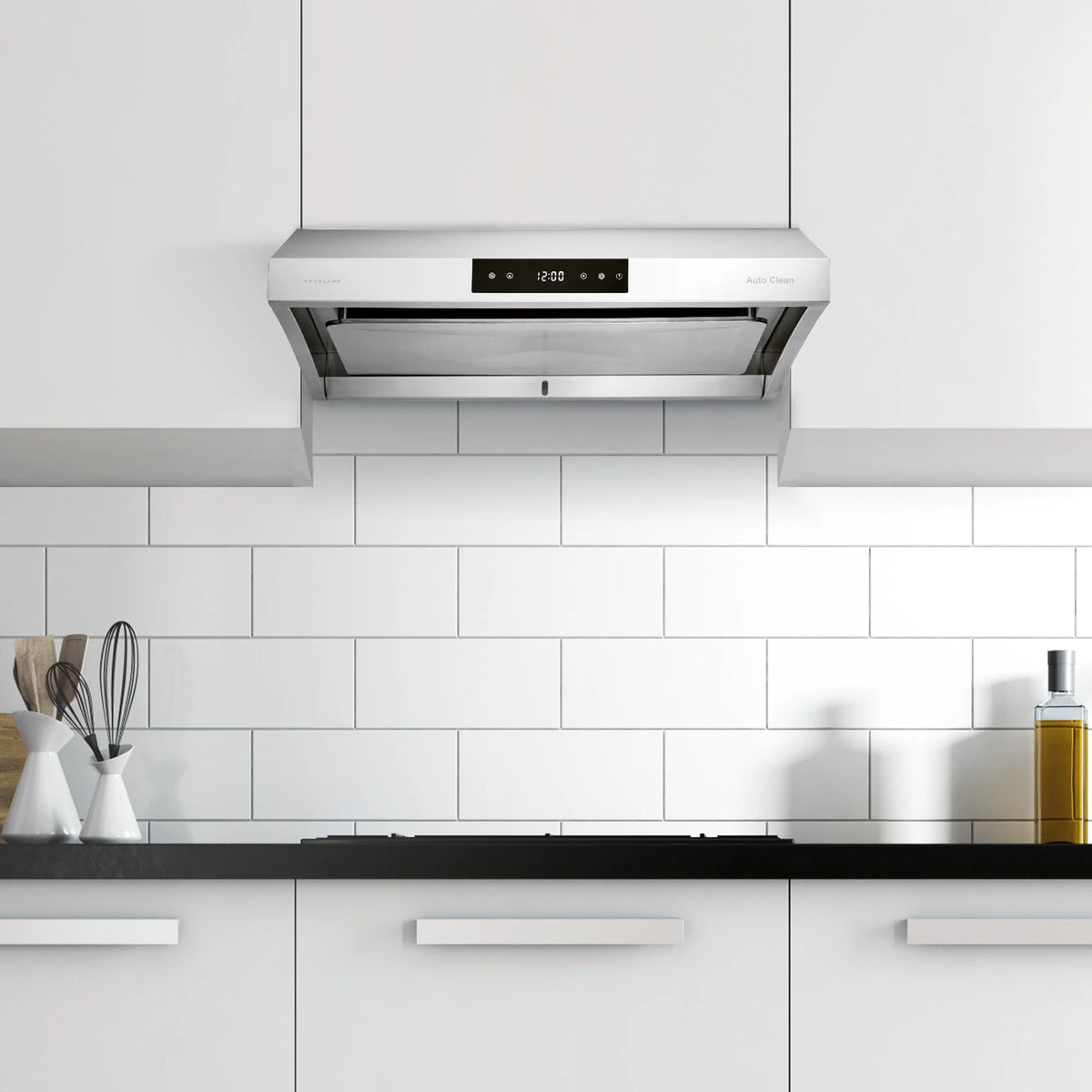 Hauslane UC-PS38 30-inch Under Cabinet Range Hood, Stainless Steel, Professional Suction, Steam Auto Clean, Touch Panel