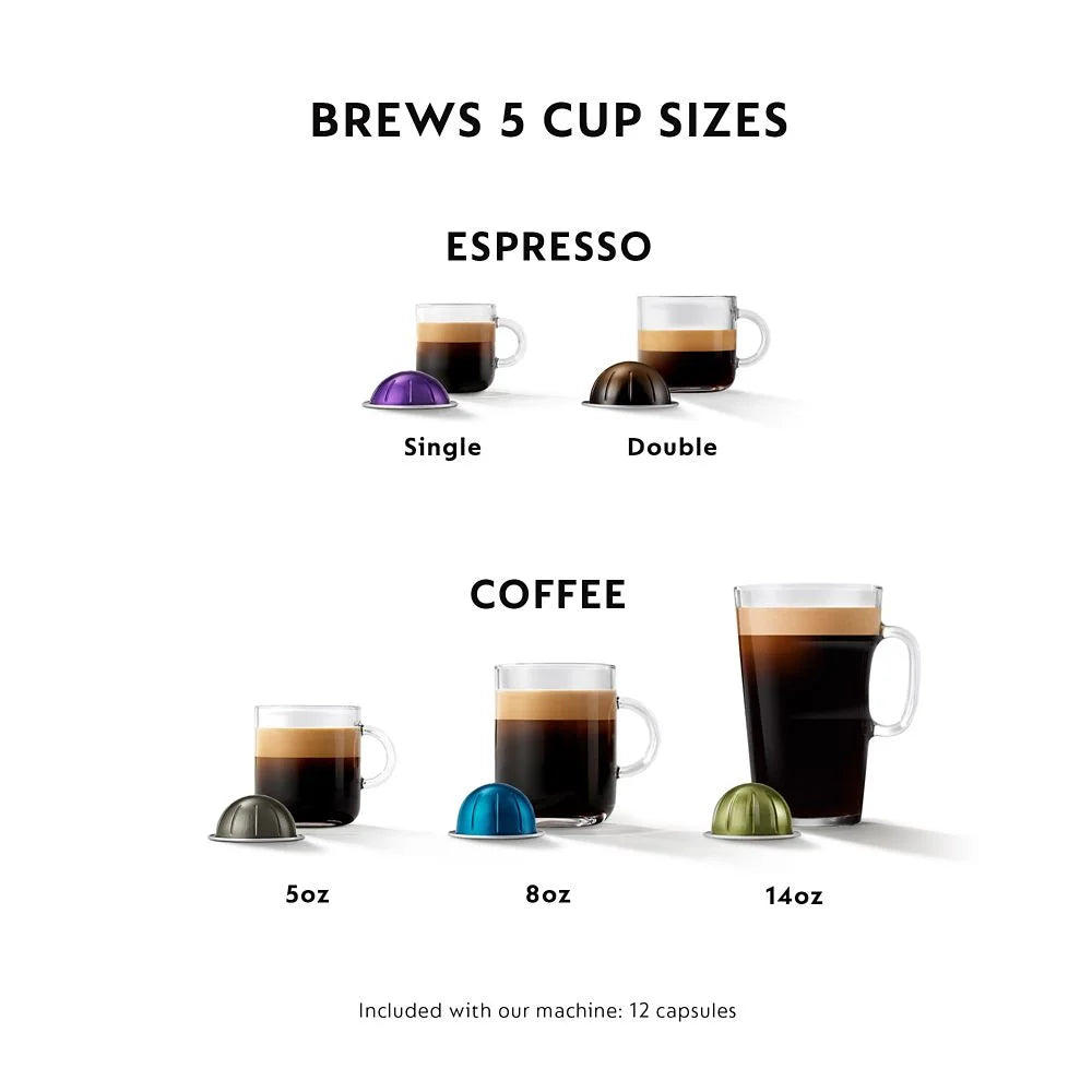 Nespresso Vertuo New Next Coffee and Espresso Maker by DeLonghi, Dark Gray, Single-Serve Brewers