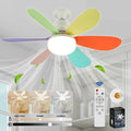 VHV Ceiling Fan with Light and Remote Control, LED Dimmable Ceiling Fan with 40 W E27 Built-In Lamp, 6 Blades, 3 Speed, Silent for Living Room, Bedroom, Bedroom (White)