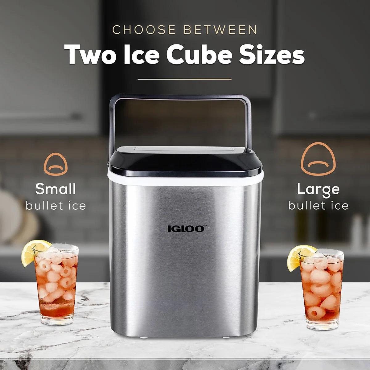 Igloo Handled Automatic Ice Machine Self Cleaning Countertop Ice Maker with Scoop, Aqua