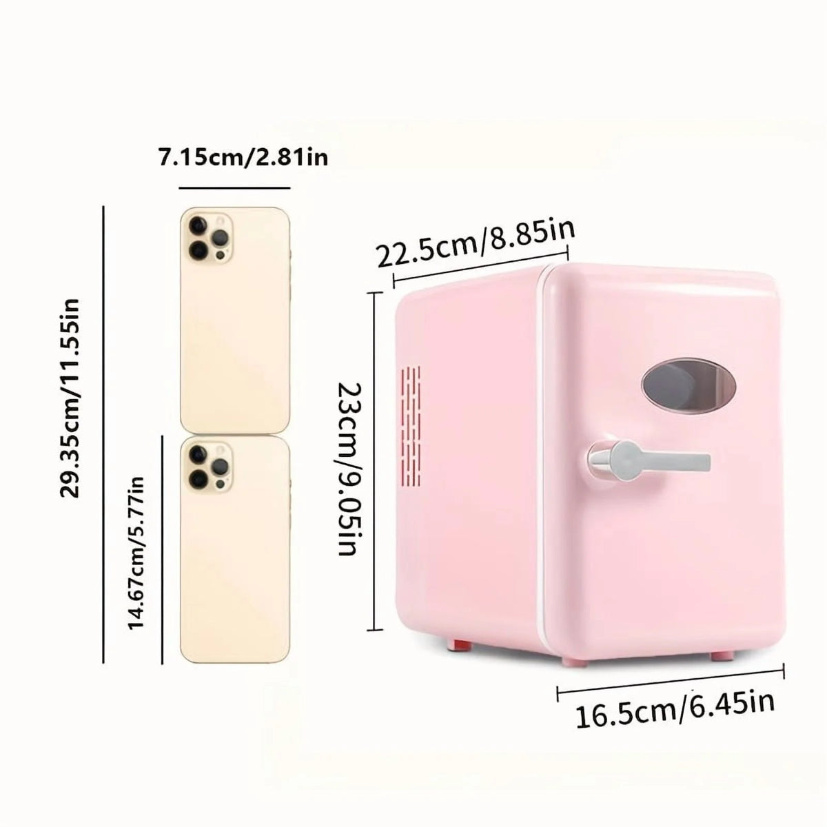 4L Mini Compact Refrigerator - Portable 6-Can Cooler and Warmer for Skincare, Beverages, Home, Office, and Car Use - Perfect Gift Idea with Versatile Temperature Control and Space-Saving Design