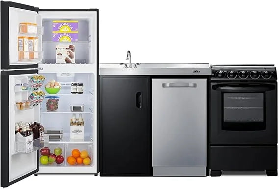 80" Wide All-In-One Kitchenette with Range and Dishwasher