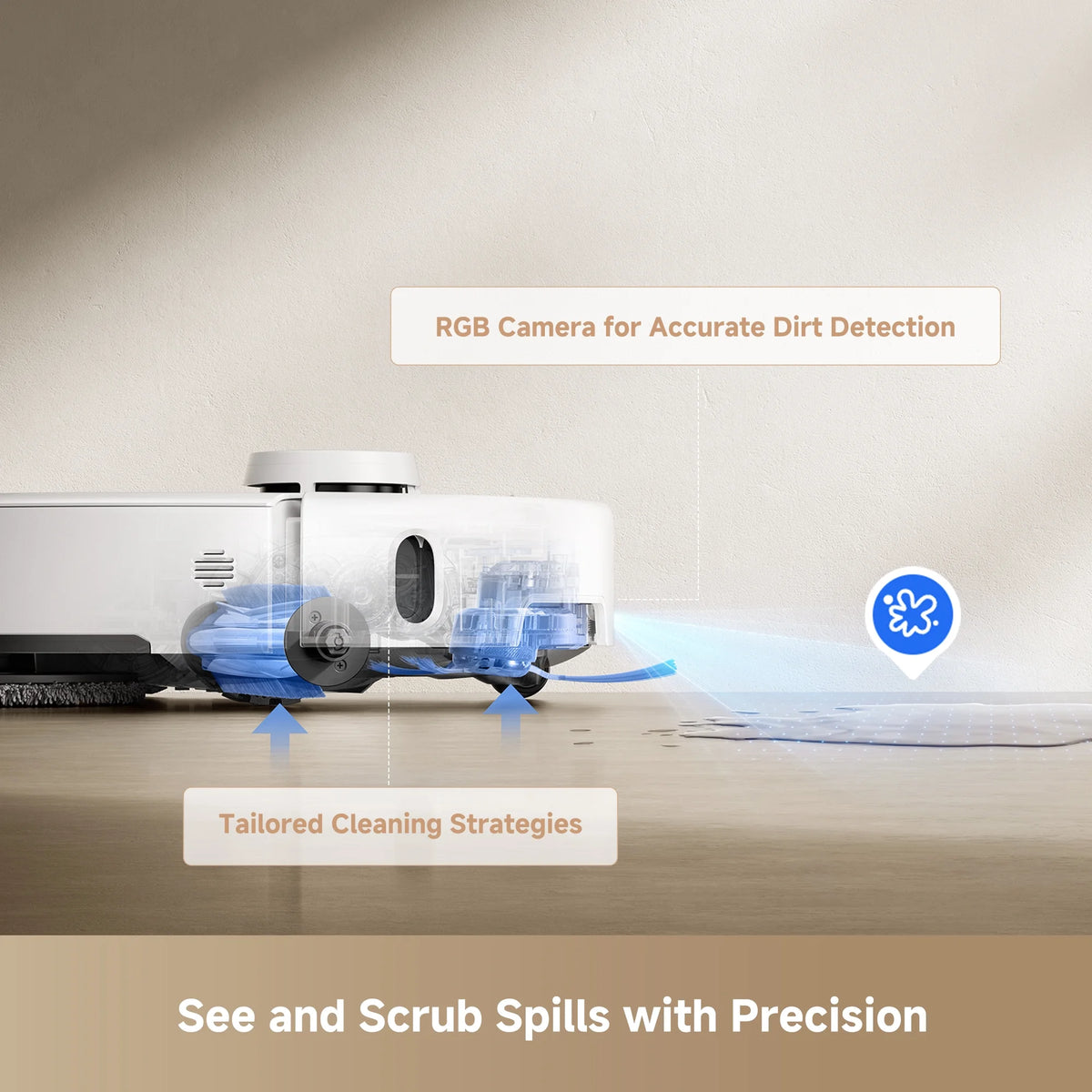 MOVA P50 Pro Ultra Robot Vacuum with Cleaning Solution, Removable&Liftable Mop,Anti-Tangle,Self Drying&Cleaning