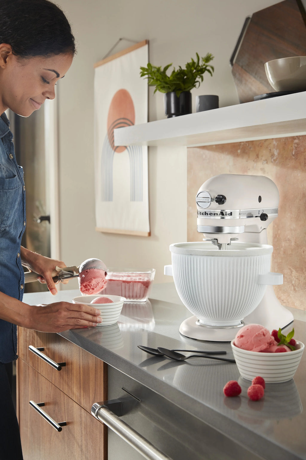 KitchenAid 2-Qt White Ice Cream Maker Attachment, KSMICM