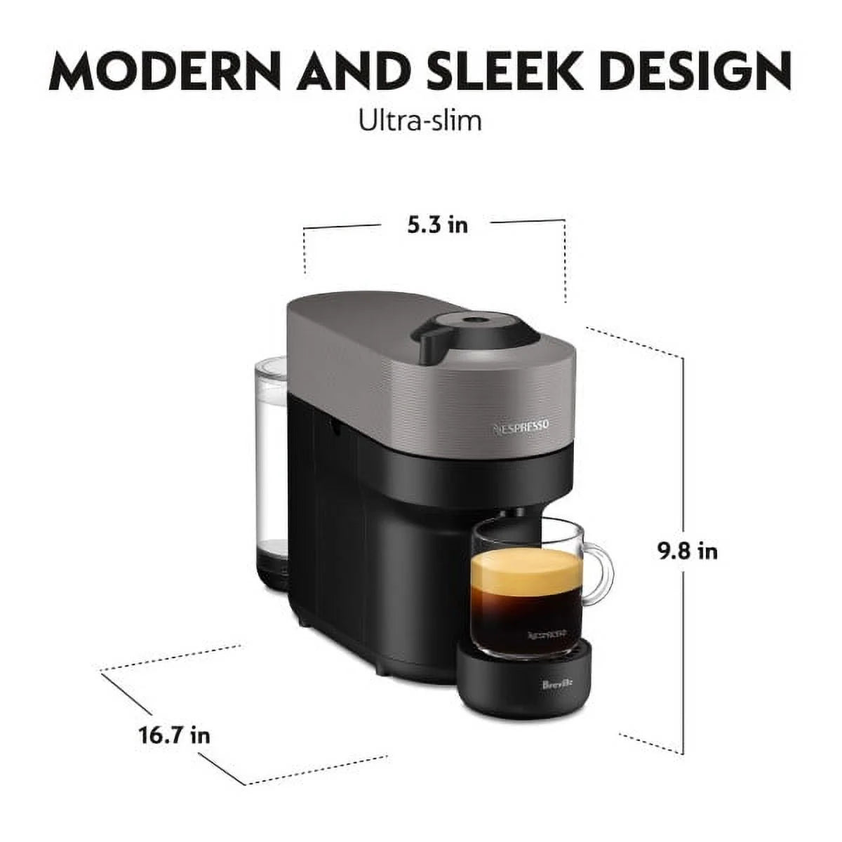 Nespresso Vertuo Pop by De'Longhi Coffee and Espresso Maker with Coffee Tasting Set, Black