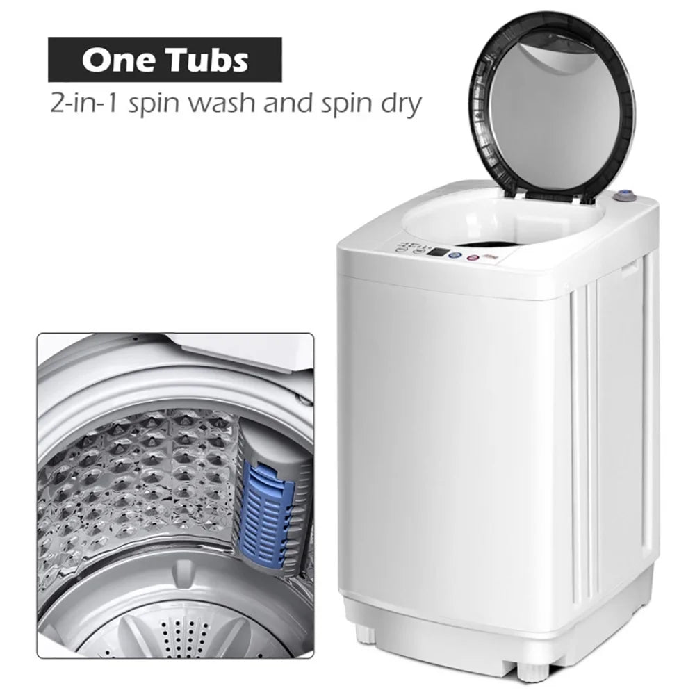Yardi Yard Portable 7.7 lbs Automatic Laundry Washing Machine with Drain Pump, Portable Compact Tub Washing Machine