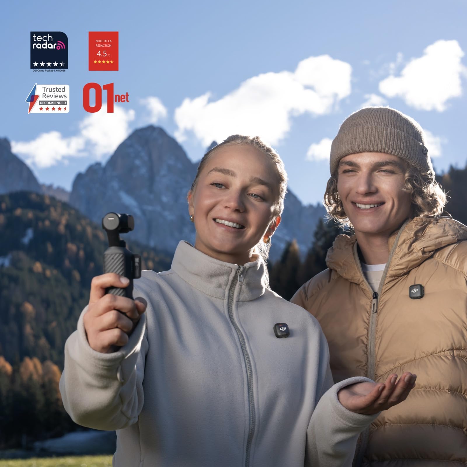 Bundle Créateur DJI Osmo Pocket 4, caméra vlog de Poche avec nacelle