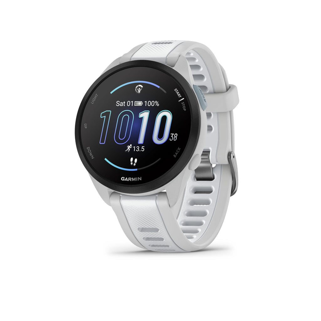 Garmin Forerunner 165, Montre GPS connectée de Running, Blanc/Gris, 43mm