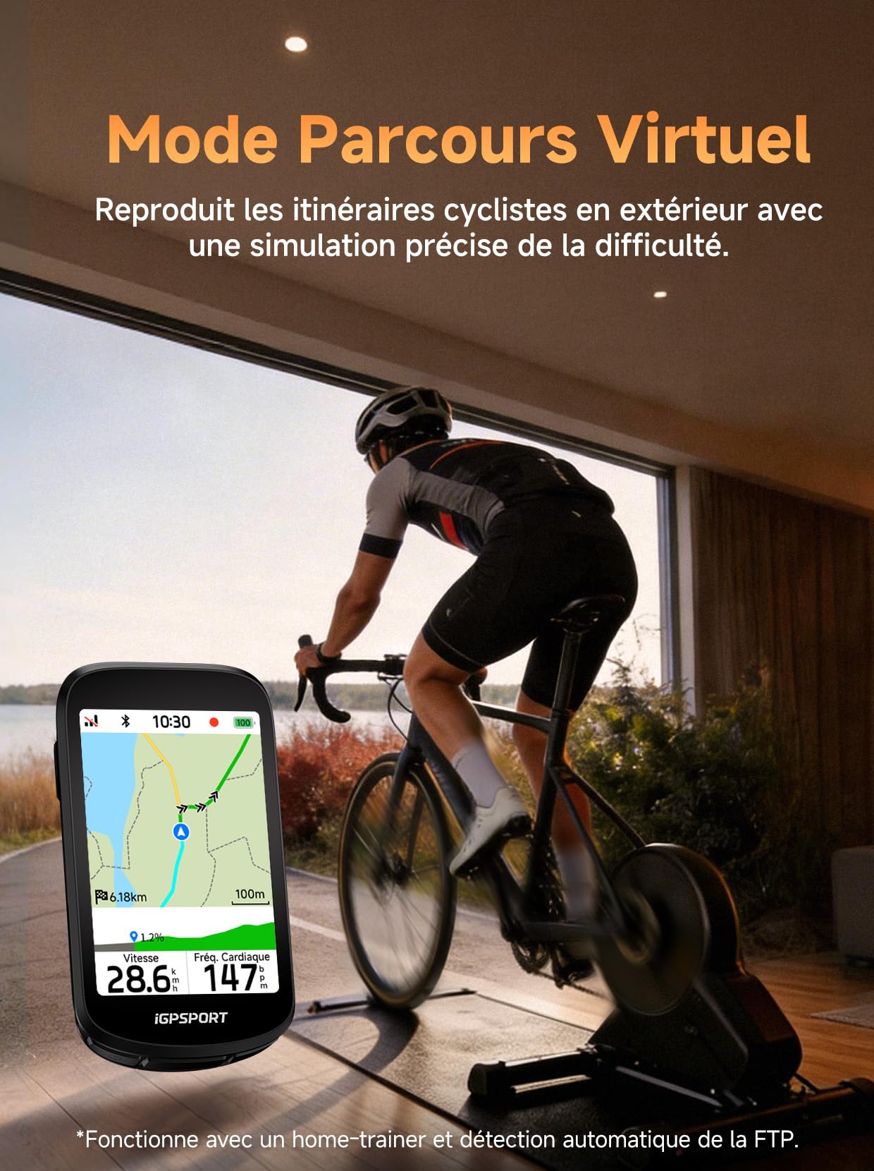 iGPSPORT BSC500 Compteur Velo sans Fil, Tactile 3,3" Map Vocale Navigation