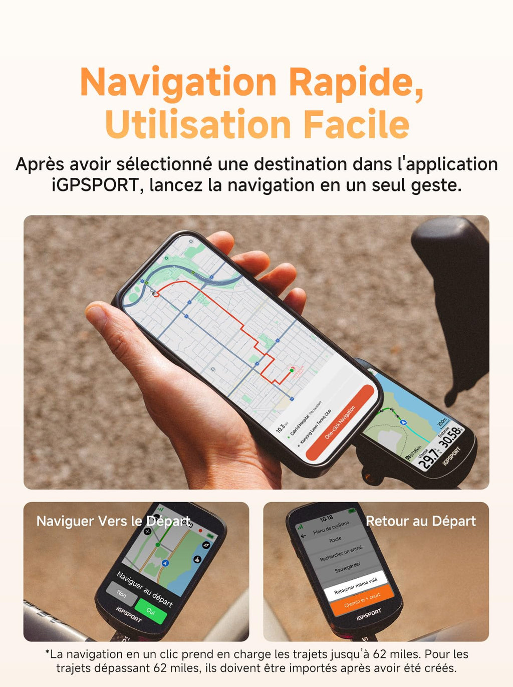 iGPSPORT BSC500 Compteur Velo sans Fil, Tactile 3,3" Map Vocale Navigation