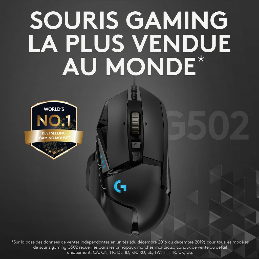 Logitech G G502 HERO Souris Gamer Filaire Haute Performance