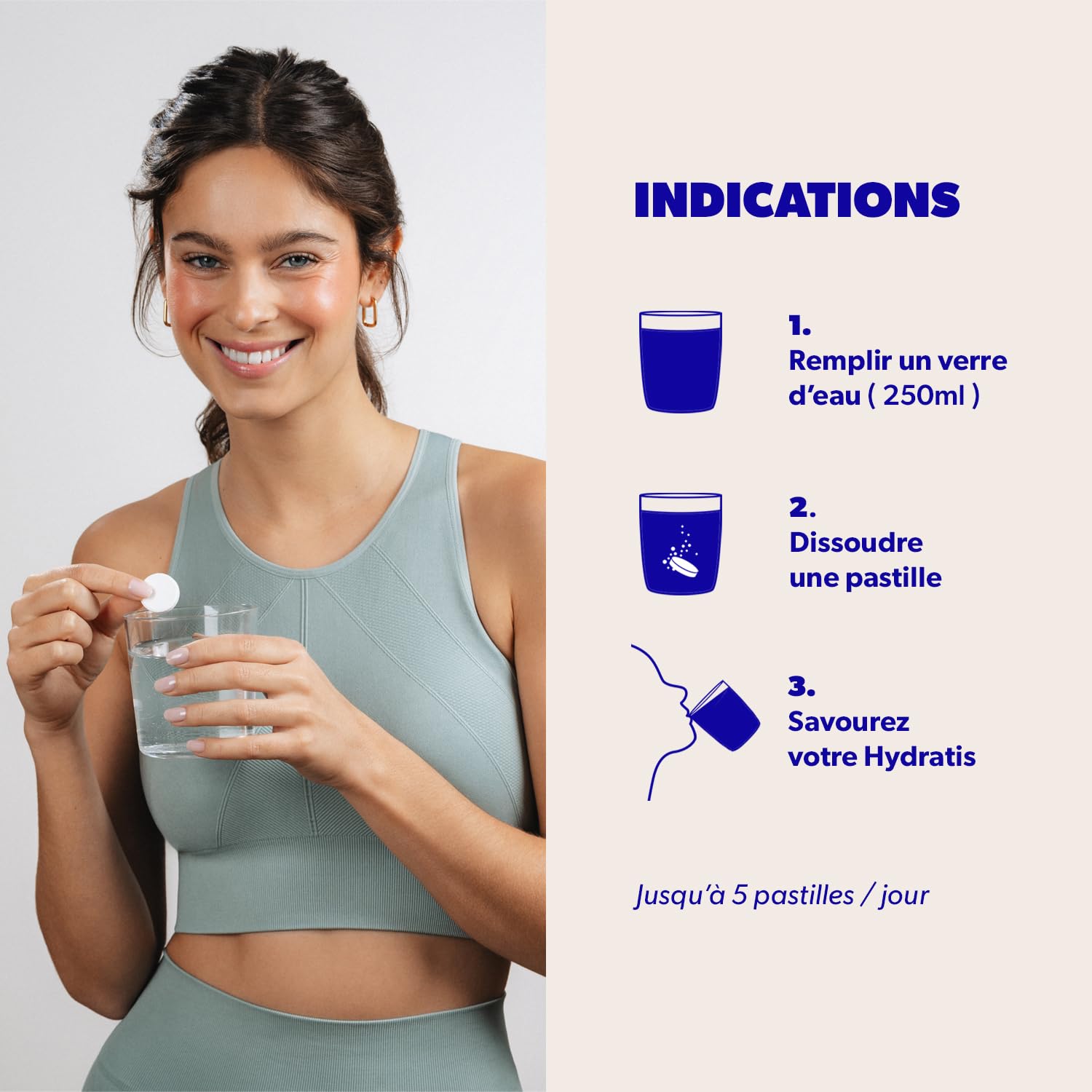 HYDRATIS - Pastilles Hydratation Electrolytes - Mix Fruits des Bois + Pêche + Citron/Sureau - Améliore l'Hydratation et Favorise l'Énergie - Sport, Récupération - 3 tubes (60 Pastilles)
