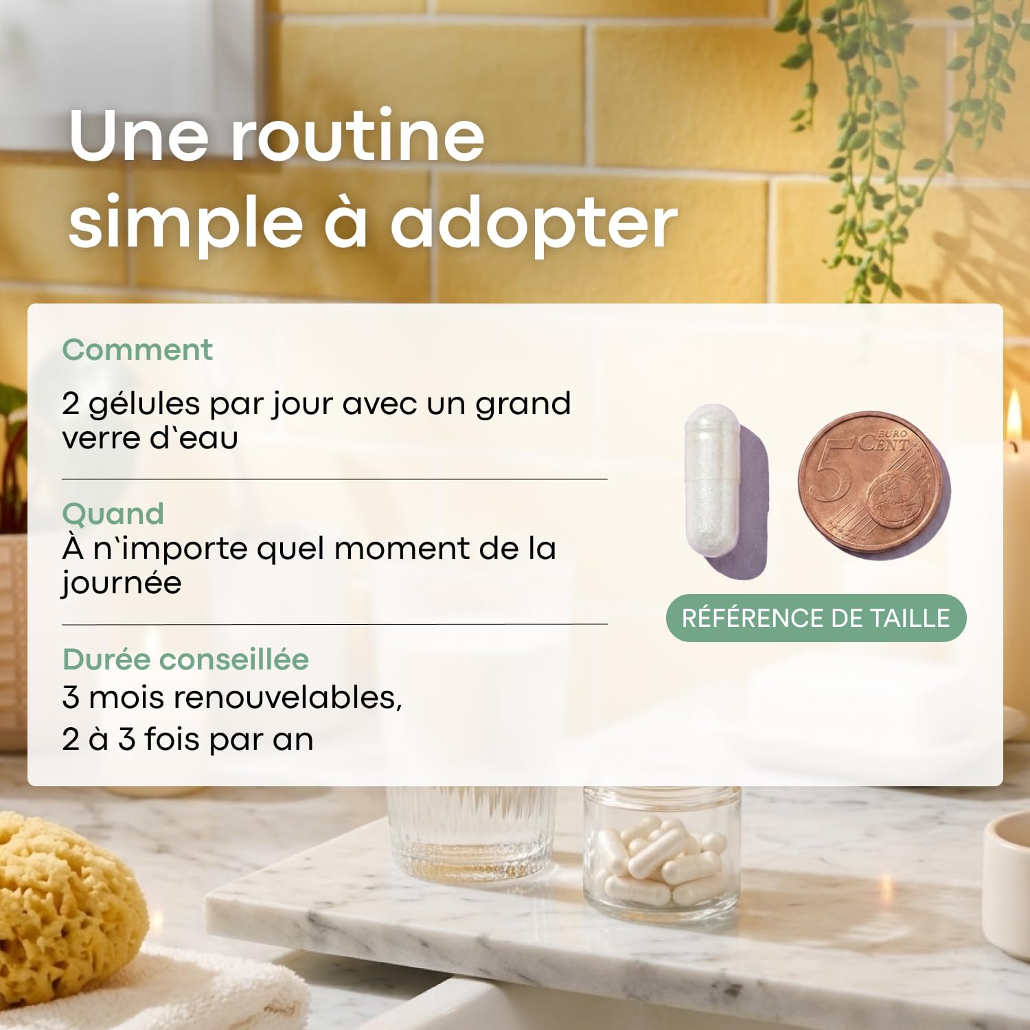 Collagene Marin + Acide Hyaluronique + Vitamine C, 120 Gélules - 2 Mois