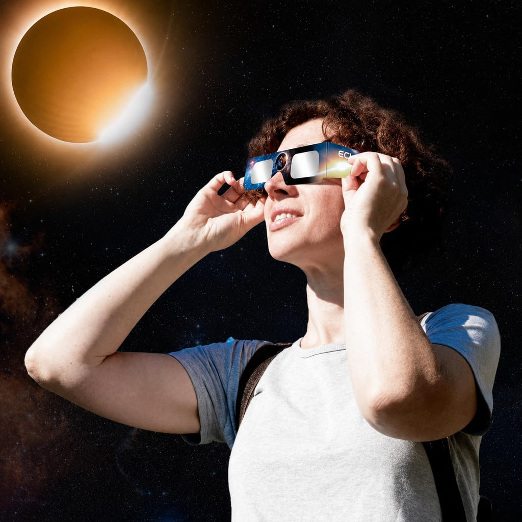 Keyaluo Lunettes eclipse solaire,approuvées AAS 2026, lot de 12 lunettes pour eclipse solaire pour une observation directe du soleil - Certifiées ISO 12312-2:2015(E) & CE