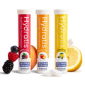 HYDRATIS - Pastilles Hydratation Electrolytes - Mix Fruits des Bois + Pêche + Citron/Sureau - Améliore l'Hydratation et Favorise l'Énergie - Sport, Récupération - 3 tubes (60 Pastilles)