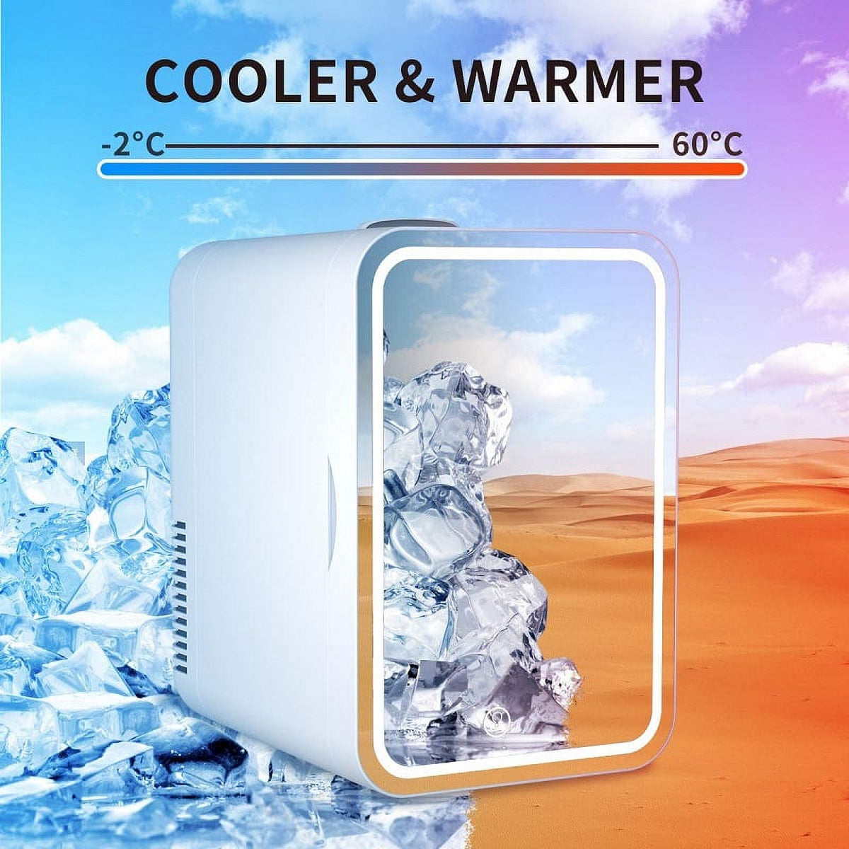 8L Large Capacity Mini Cosmetic Refrigerator Mirror Cosmetic Refrigerator Portable Cosmetic Electric Cooler Cosmetic Mirror Cosmetic Tool