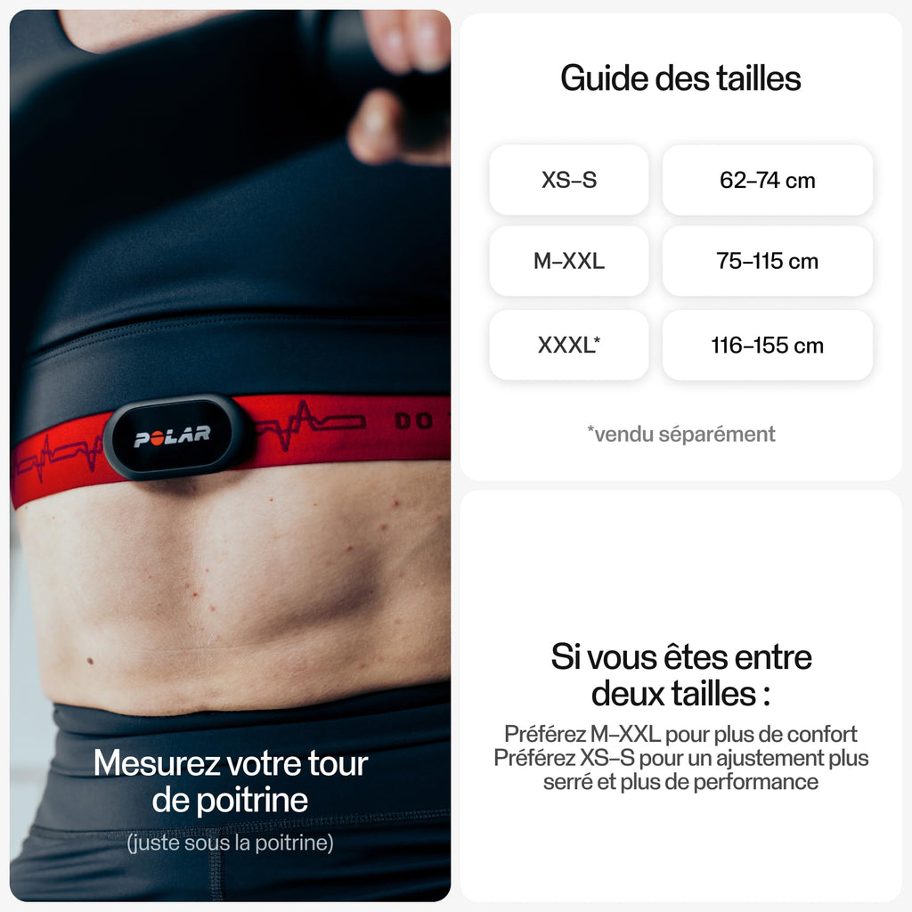 Polar H10 M-XXL Capteur de Fréquence Cardiaque Bluetooth & Ant+