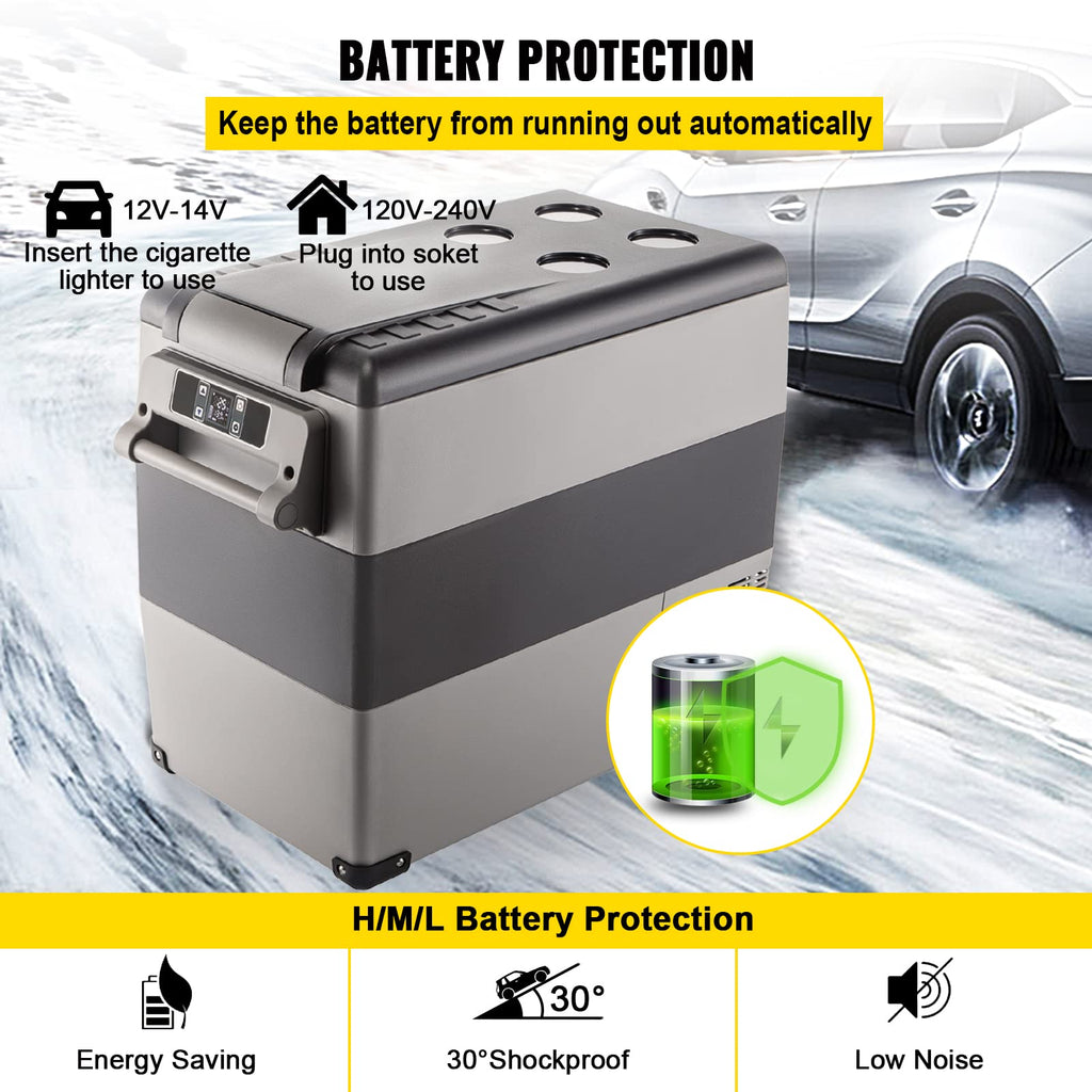VEVOR Glacière Électrique Voiture, 55 L, Réfrigérateur Portable à Compression, Mini Frigo, 69x34,5x53,1 cm