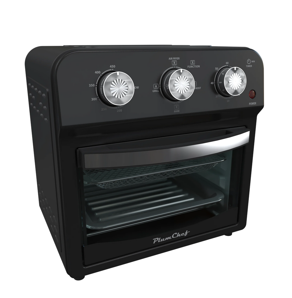 12.5 Quart Air Fryer Convection Toaster Oven, 1500W, 4 Cooking Modes, 7-in-1 Multifunction with Roast, Bake, Grill, Broil, Toast, Dehydrate, Defrost, Stainless Steel, Black
