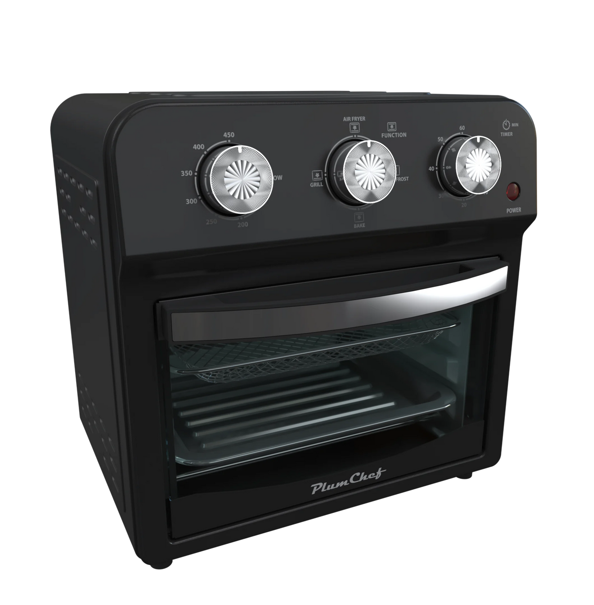 12.5 Quart Air Fryer Convection Toaster Oven, 1500W, 4 Cooking Modes, 7-in-1 Multifunction with Roast, Bake, Grill, Broil, Toast, Dehydrate, Defrost, Stainless Steel, Black
