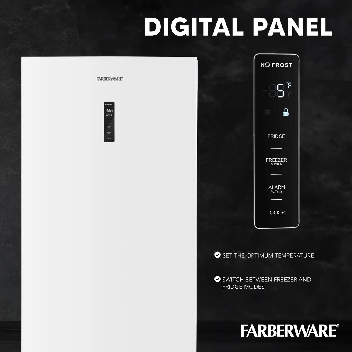 Farberware 21 cu. ft. Upright Convertible Freezer & Fridge, Garage Ready, White