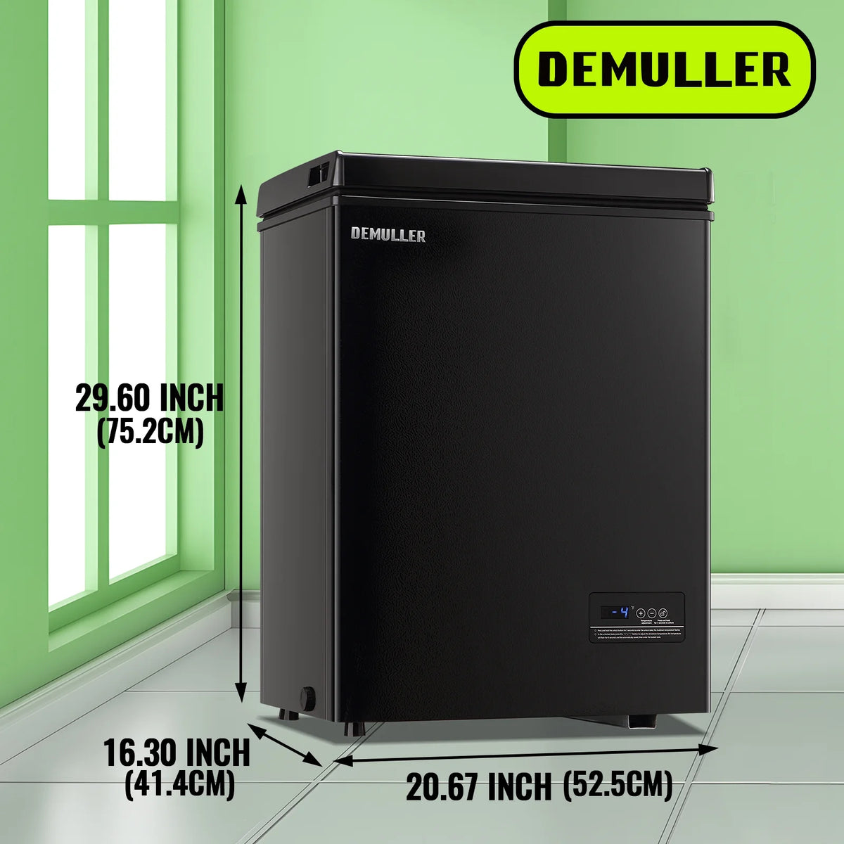 DEMULLER 4.0 Cu.ft Deep Chest Freezer Mini Freezers Top Open Door Rmovable Storage Baskets New Black