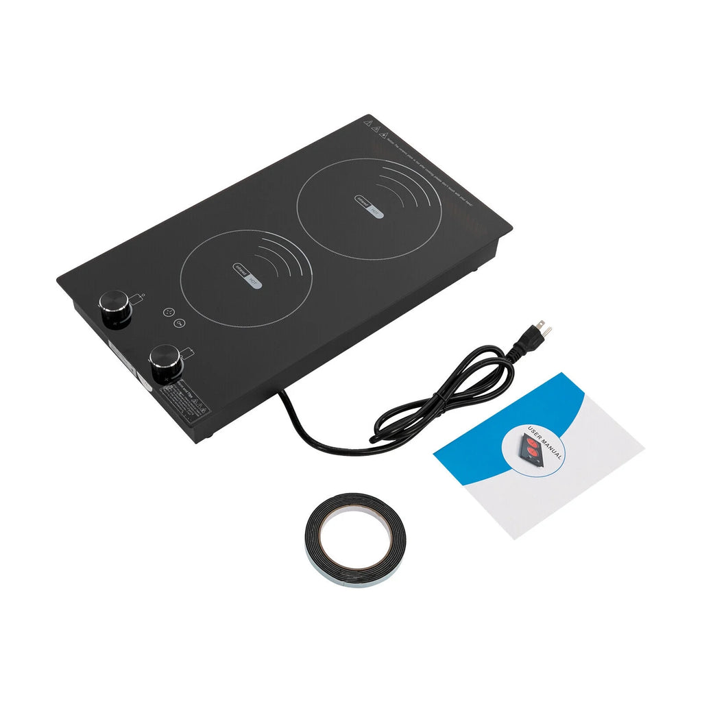 Electric Hob Cook Top Stove 110V Induction Cooktop 2 Burners Ceramic Cooktop