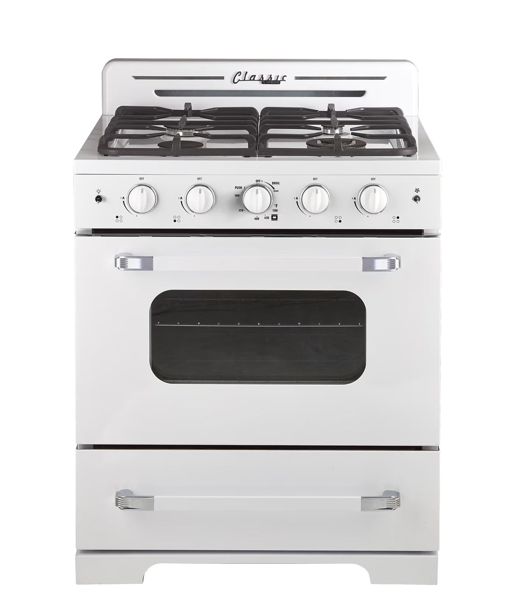 Unique Classic Retro 30" 3.9 cu/ft Freestanding Gas Range with Convection Oven and Sealed Burners