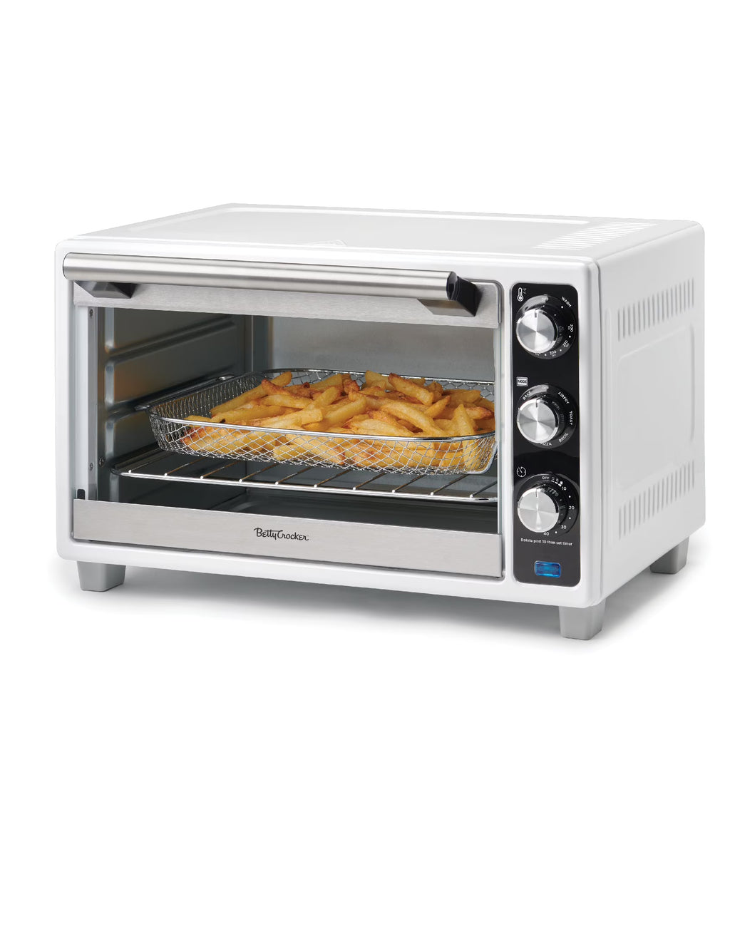 Betty Crocker Air Fryer Convection Toaster Oven, Multifunction 6-Slice Toaster and Air Fryer Oven, 0.8 Cu. Ft. 6 Slice Capacity AirFryer Toaster Oven Combo, 7 Function Convection Oven, Silver