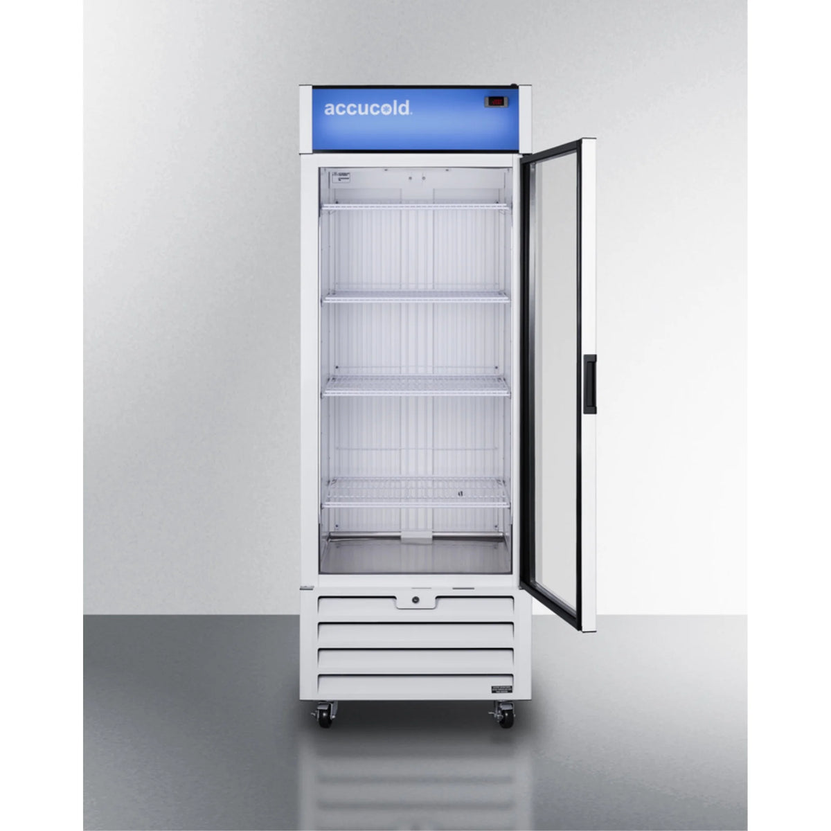 Full-sized glass door commercial display freezer