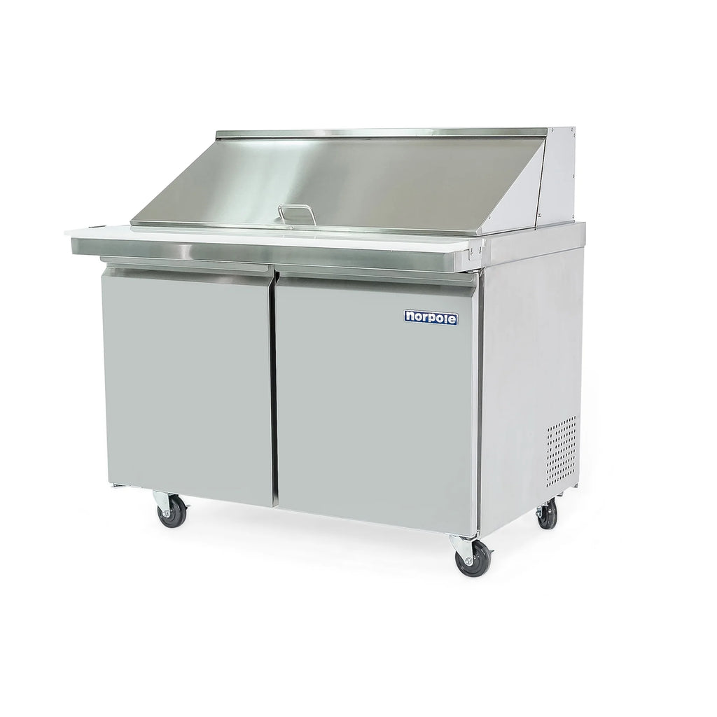 Norpole 7.6 cu. ft. Mega Top Sandwich/Salad Prep Commercial Freezerless Refrigerator in Stainless Steel in Stainless Steel