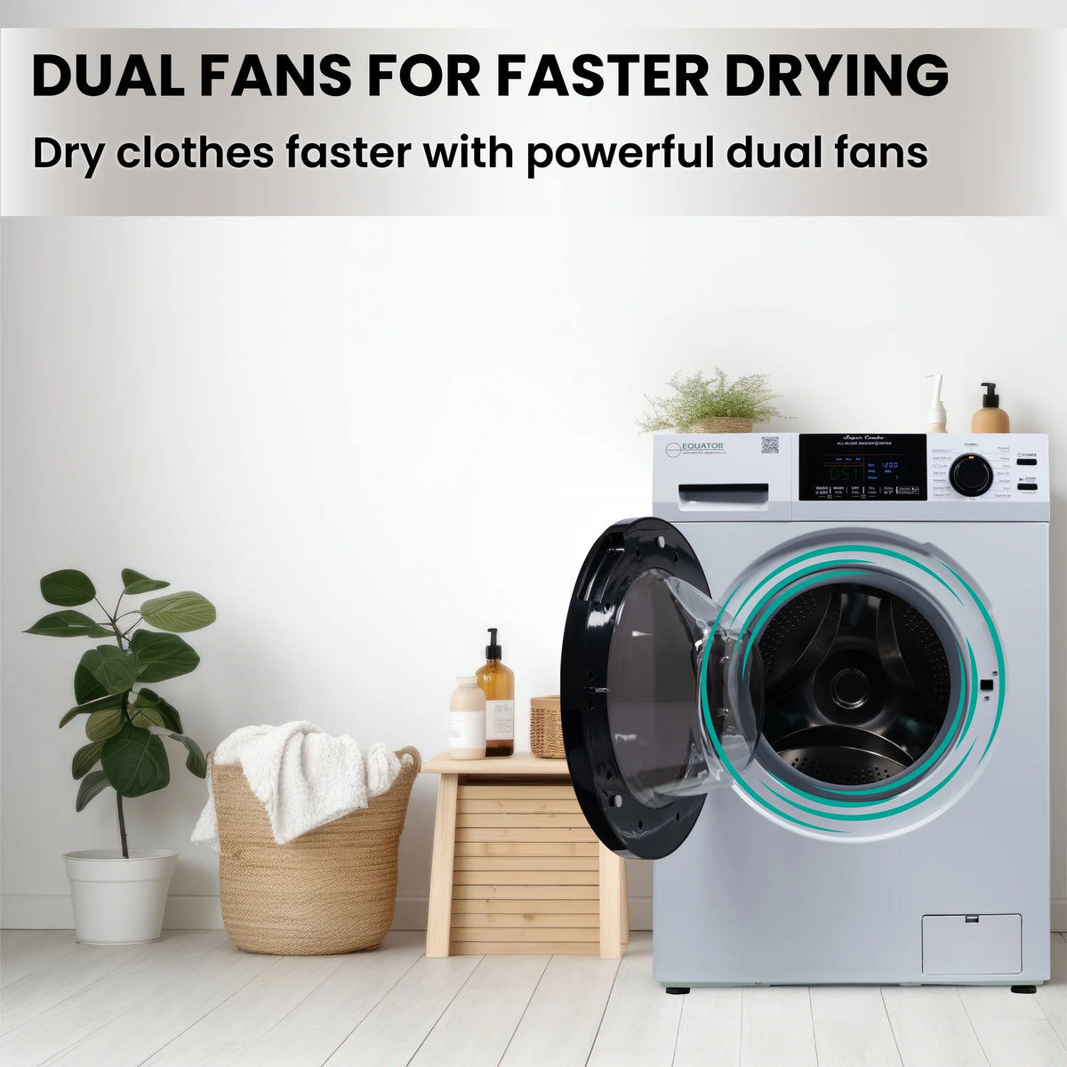 Equator 1.62 cu.ft./15 lbs All in One Combo Washer Dryer with Pet Cycle Silver