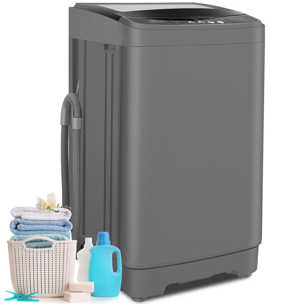 Veeboto Portable Washing Machine 15.6lbs Full-Automatic Washer, Compact Wash & Dry Combo with Drain Pump for Home, Dorms, Apart, White