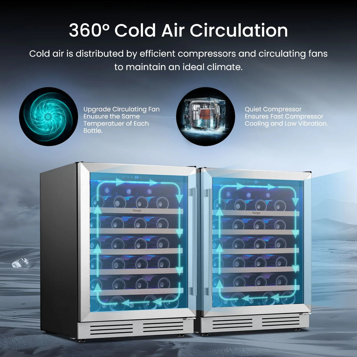Yeego 30" Wine and Beverage Refrigerator,Two 15" Wine and Beverage Cooler Under Counter or Freestanding, Hold 33 Bottles and 80 Cans(Two Pack)