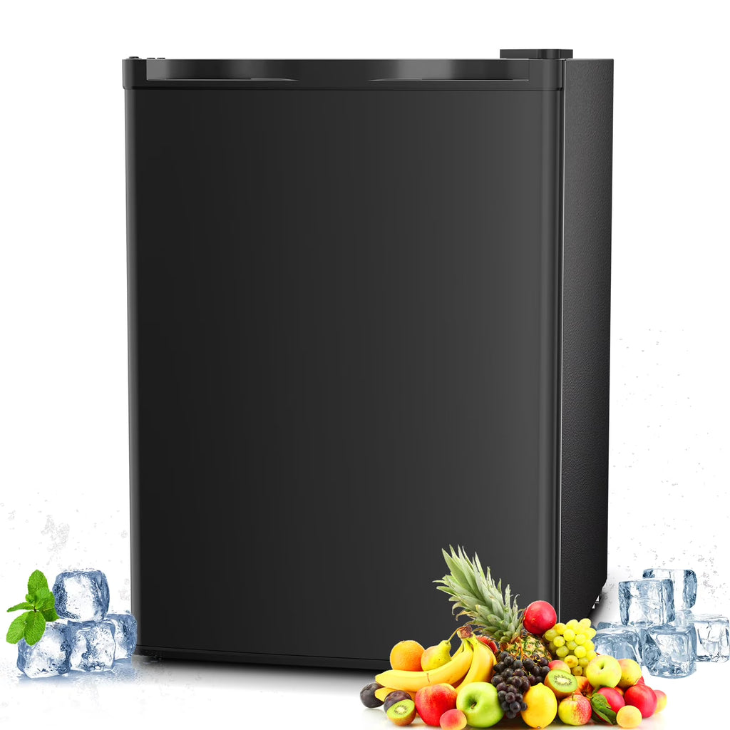 FREE VILLAGE 2.56 Cu.Ft. Mini Fridge with Freezer, Small Refrigerators with Adjustable Thermostat, Low Noise, Energy Saving, Compact Refrigerators for College Dorm, Office, Bedroom, Apartment, Black