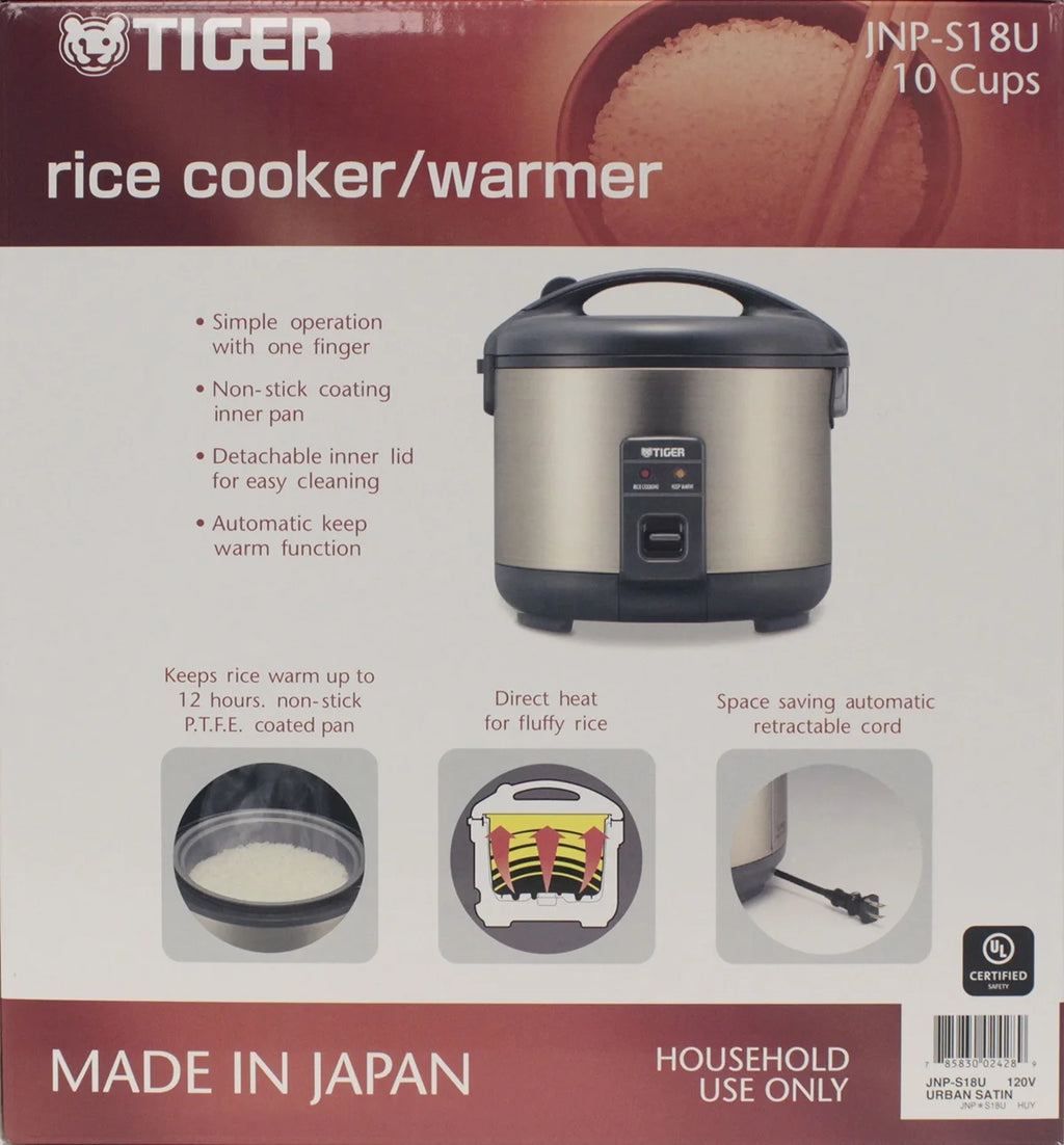 Tiger Rice Cooker/Warmer Stainless Steel 10 Cups