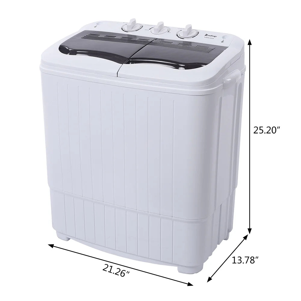 Washing Machine, 14.3 lbs Twin Tub Washer Machine and Dryer Gray