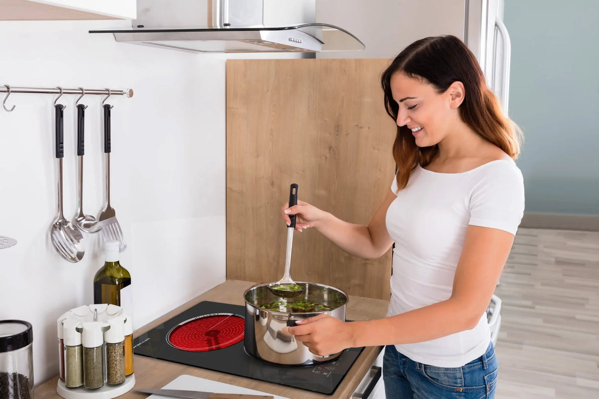 GRACEALL 12 inch Electric Stove 2 Burners Hot Plates for Cooking, Countertop Hotplate Double Elements Cooktop, 120V Ceramic Hotplate Plug in Infrared Cooker, Countertop and Built-in Compatible