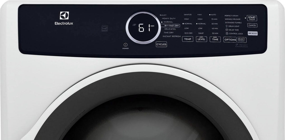 Electrolux Front Load Perfect Steam Electric Dryer with Instant Refresh, 8.0 Cu. Ft.