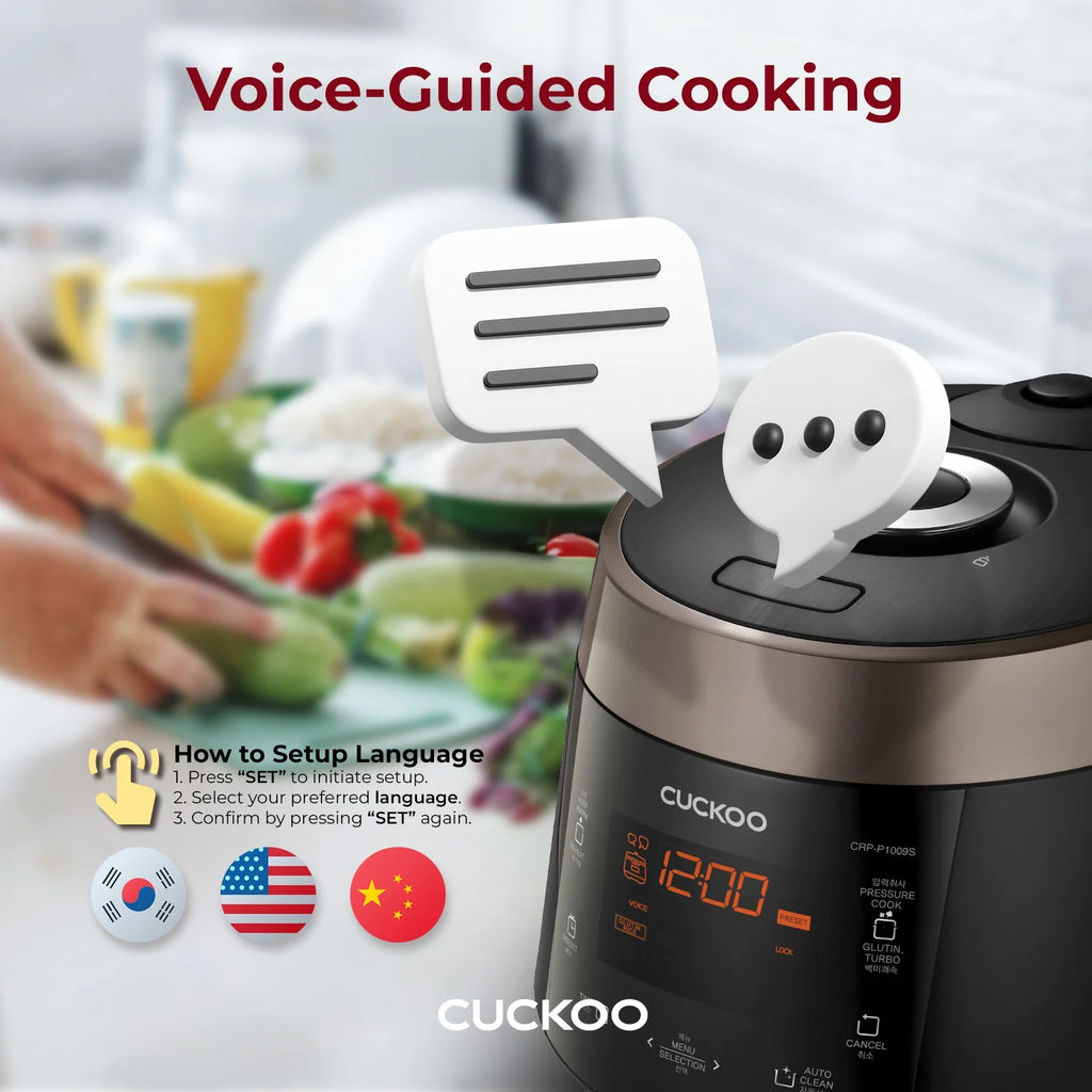 CUCKOO CRP-P1009SB 10-Cup (Uncooked) Heating Pressure Rice Cooker & Warmer with Nonstick Inner Pot