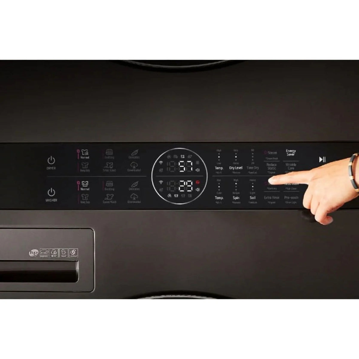 LG WKE100HVA 4.5/7.4 Cu. Ft. Smart Front Load WashTower - Graphite Steel