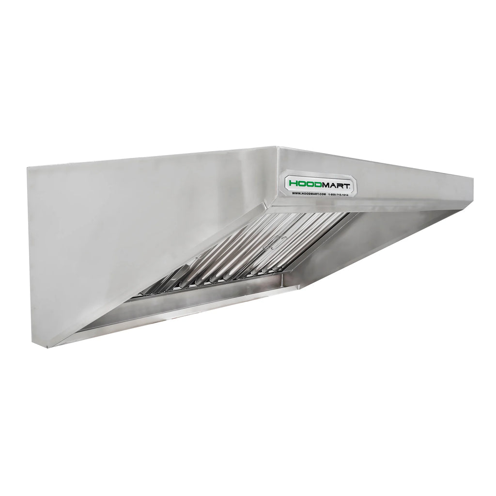 HOODMART 4�� Concession Trailer Hood for Food Truck | UL and NSF Listed | Commercial Range Hood with Baffle Style Filters and Grease Cup | Stainless Steel Kitchen Equipment