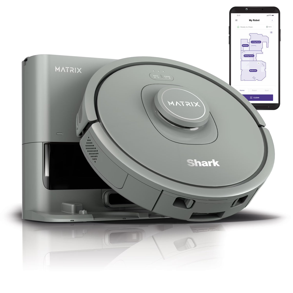Shark Matrix Robot Vacuum, Auto Empty, 30 Day Capacity Base, Carpets & Hard Floors, Precision Home Mapping, Perfect for Pet Hair, Wi-Fi, RV2300S