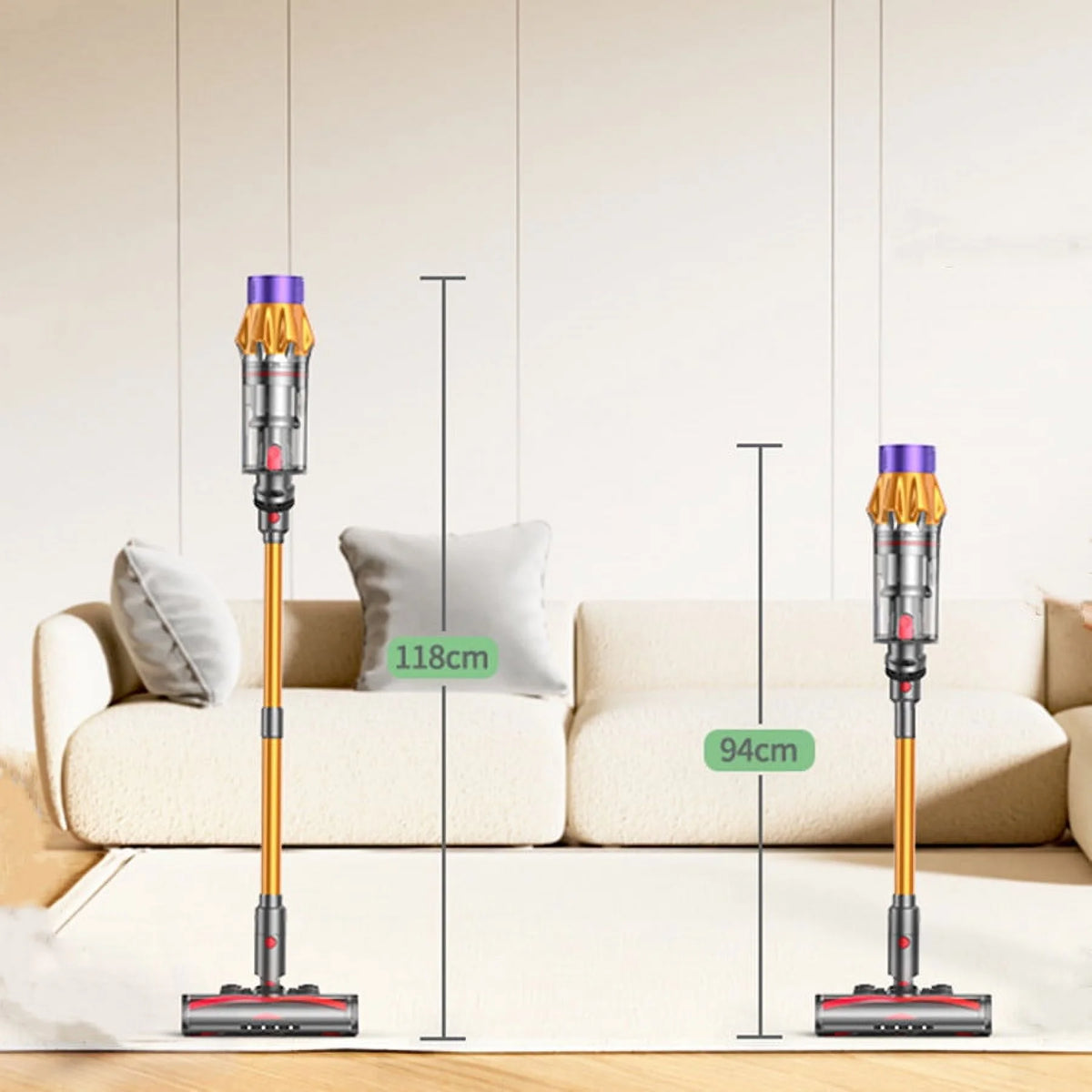 Cordless Stick Vacuum Cleaner 60mins 550W 45kpa with Charging Station Lightweight stick Vacuum for Carpets hardwood Pet Hair Rechargeable