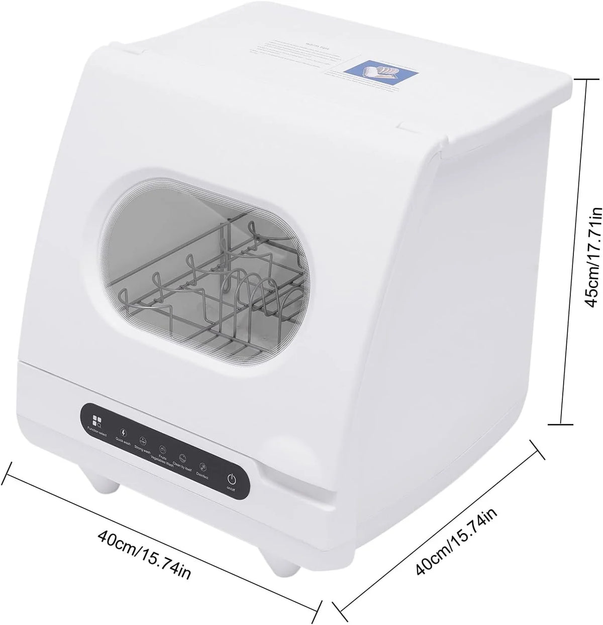 Portable Mini Countertop Dishwasher 1200W Compact Dishwasher, 5 Wash ProgramsPortable Dishwasher for Apartments, Dormitories and RVs