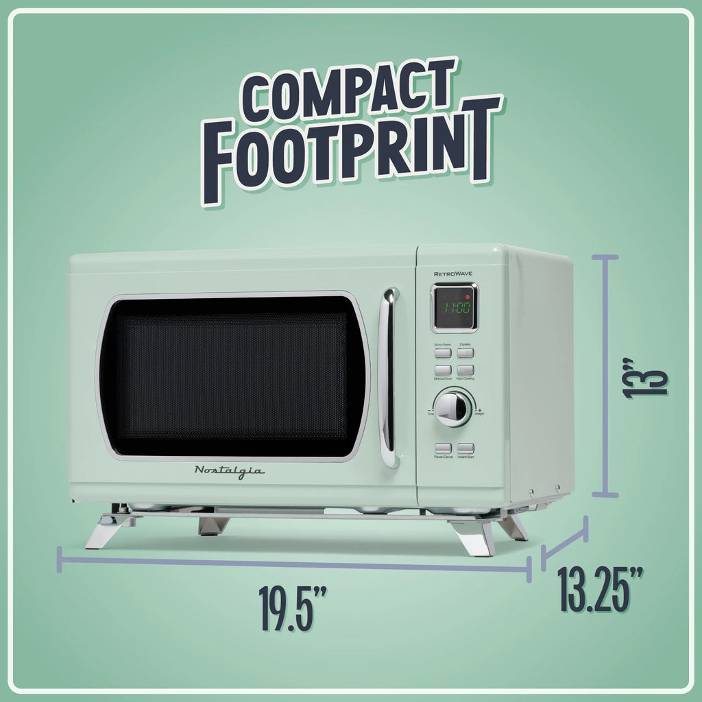 Nostalgia Mid-Century Retro 0.9 Cu. Ft. 900-Watt Microwave Oven, Black