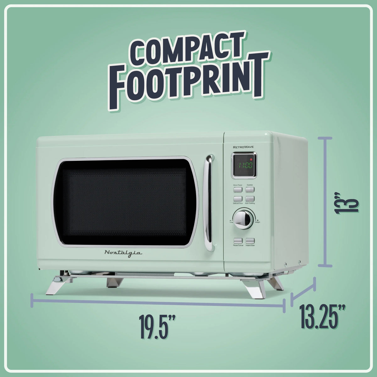 Nostalgia Mid-Century Retro 0.9 Cu. Ft. 900-Watt Microwave Oven, Black