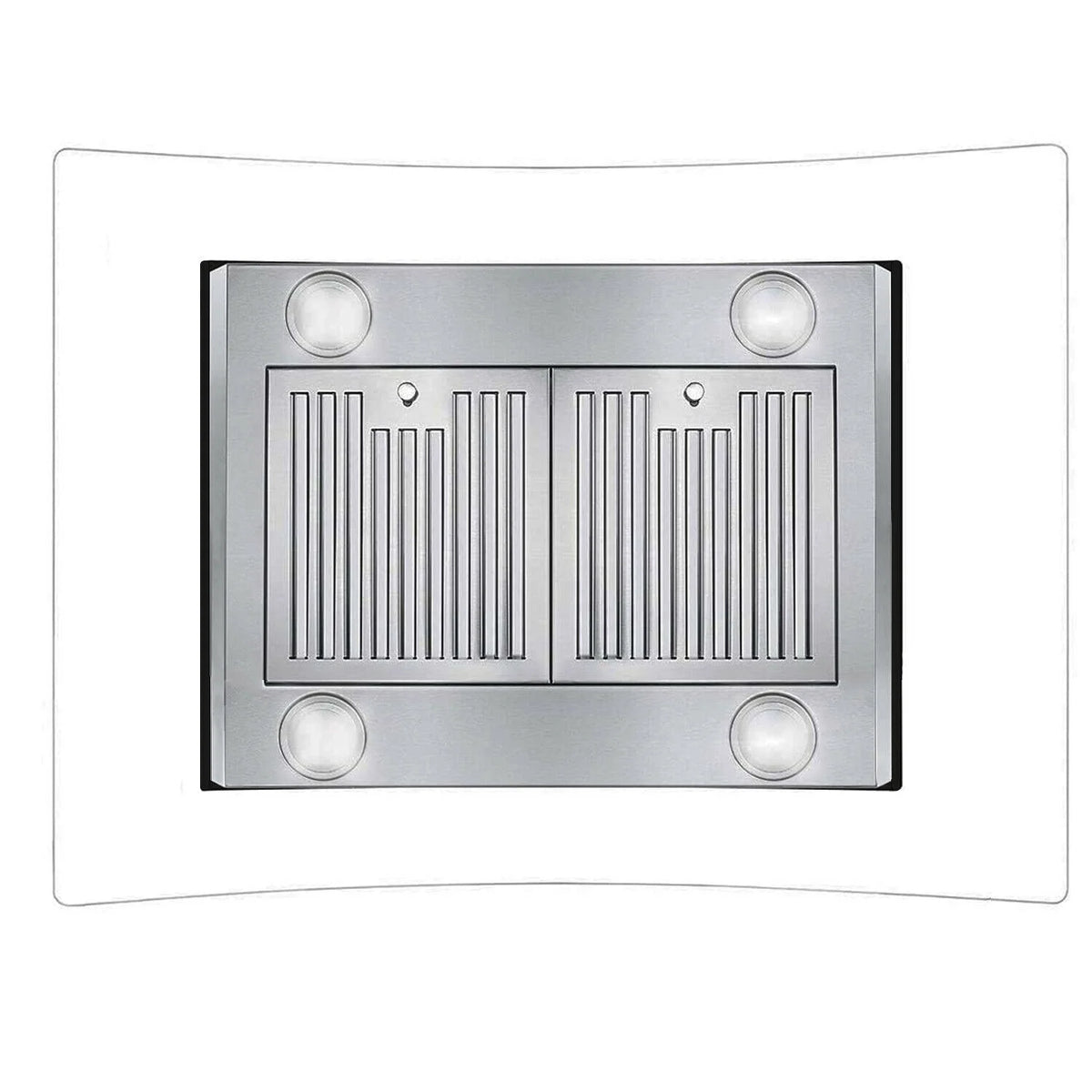 Tieasy 36 inch Island Mount Range Hood 900 CFM with Glass LCD Touch Control 4 LED Lamps