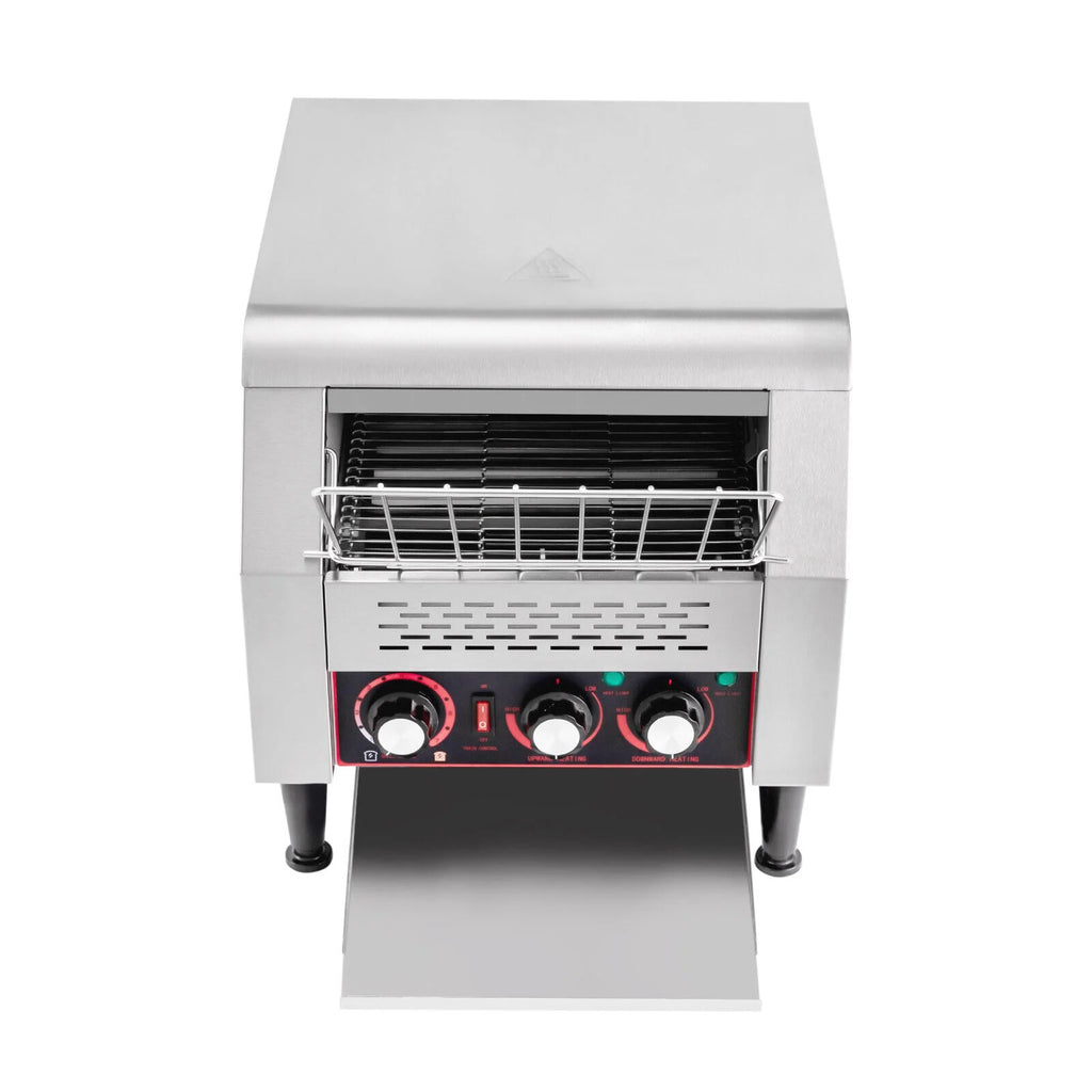 Miumaeov Conveyor Toaster 300 Slices/Hour Heavy Duty Commercial Conveyor Toaster 2200W Stainless Steel Toaster Oven for Restaurant & Home Use