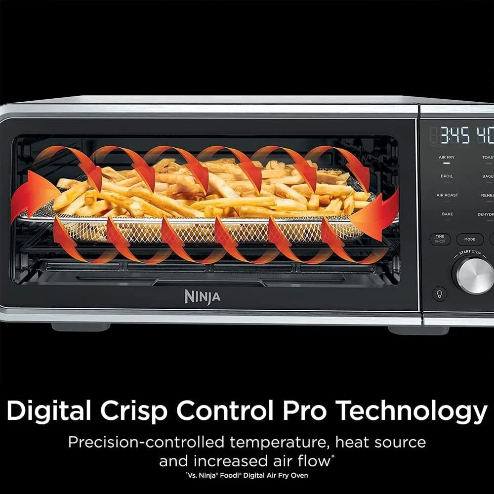 Restored Ninja FT205CO Digital Air Fry Pro Countertop 8-in-1 Oven in Stainless Steel (Refurbished)